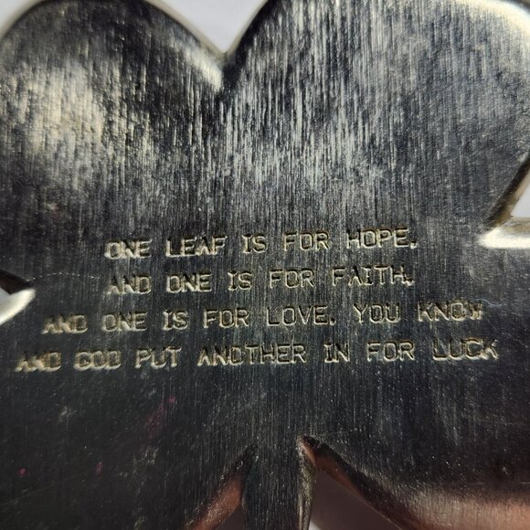 Gerity Silver plated shamrock clover 25th Anniversary Lucky paperweight 80s - Picture 4 of 5